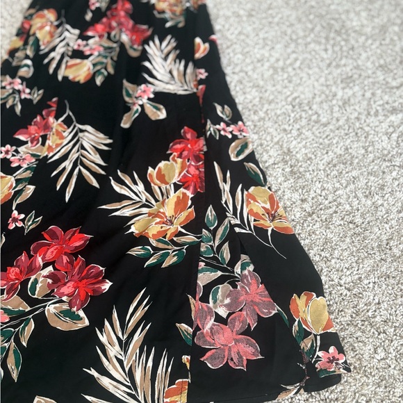 Floral Slit Maxi Skirt (Split Thigh High Waisted) Long Skirt - Picture 2 of 4